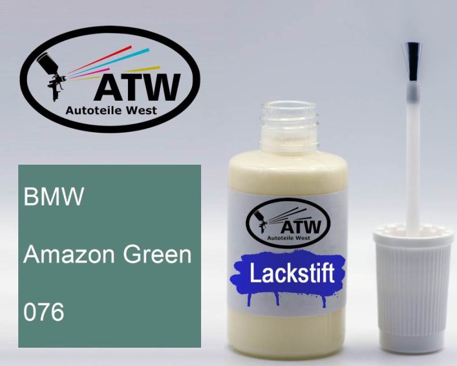 BMW, Amazon Green, 076: 20ml Lackstift, von ATW Autoteile West.